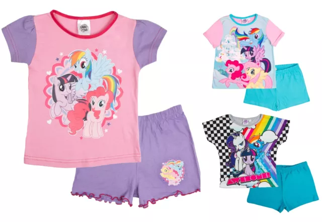 Girls My Little Pony Pyjamas Short 2 Piece Pjs Childrens Pyjama Set Kids Size