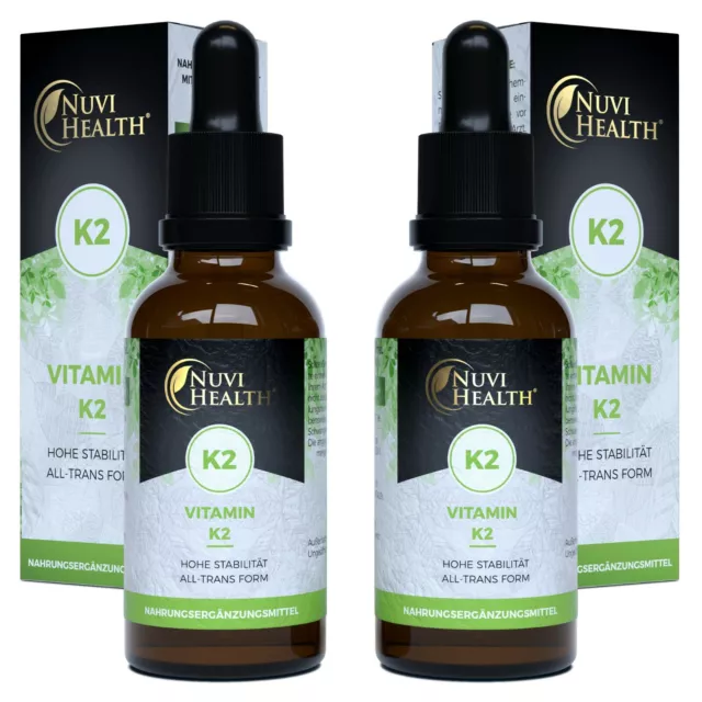 2x VITAMIN K2 MK-7 flüssig = 3400 Tropfen 100ML - 99,7% all trans - 200 µg Vegan