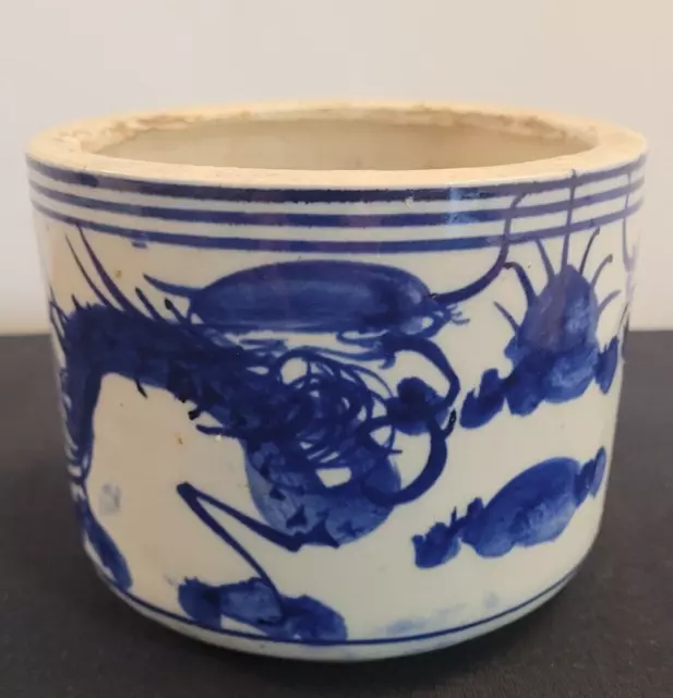Faïence Delft XVIIIème chinese style blue and white Mark H 18ème pot vase dutch 3