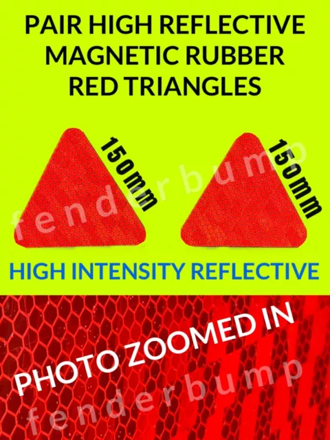 Fully Magnetic Rubber Red Reflective Triangles When Towing Car Behind Motor Home