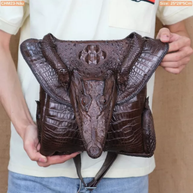 Genuine Crocodile alligator leather skin sling bags, backpack crossbody bag men