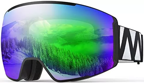 OutdoorMaster Ski Goggles Magnetic Lens - OTG Snowboard Goggles Interchangeable