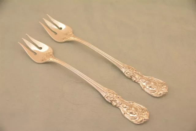 2 Reed & Barton Francis I Sterling 5-5/8" Seafood Cocktail Forks NM No Monogram