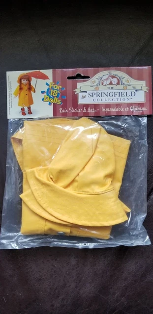 Yellow Rain Coat for 18 Inch Doll The Springfield Collection Silver Buttons