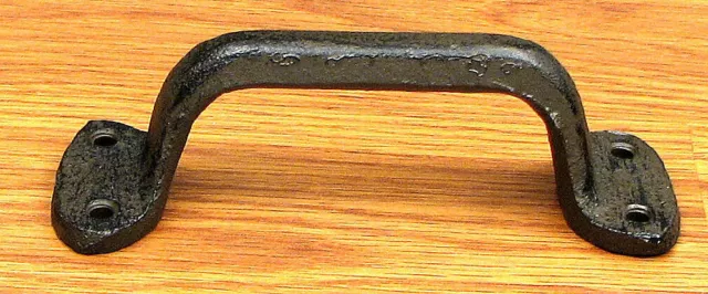 5 1/5" Cast Iron Gate Handle, Pull Handle, Barn Cabinet Door Handle, Black