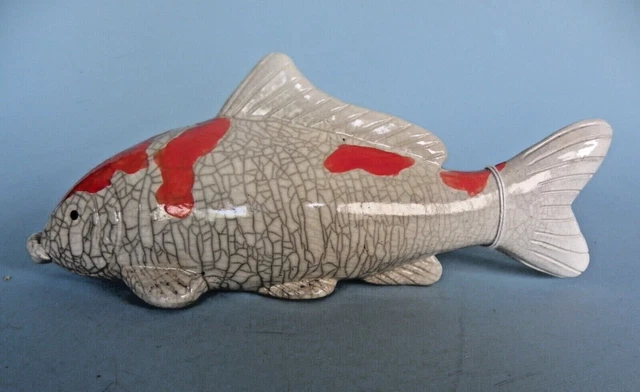 Raku Handarbeit Fish Crazy Clay Studio So. Africa Gerhard de Bier signiert 10" lang 2