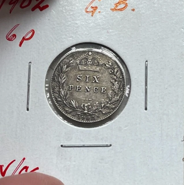 1902 Great Britain 6 Pence  bg