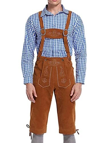 GloryStar Lederhosen Men German Bavarian Oktoberfest Leather Trousers Costume...