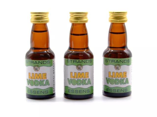 3 x vodka de lima 25 ml - esencia de vodka sin alcohol, esencia saborizante