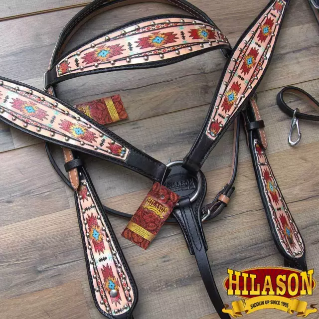 32BH Western Horse Cuello de Pecho Tack Cuero Americano Hilason