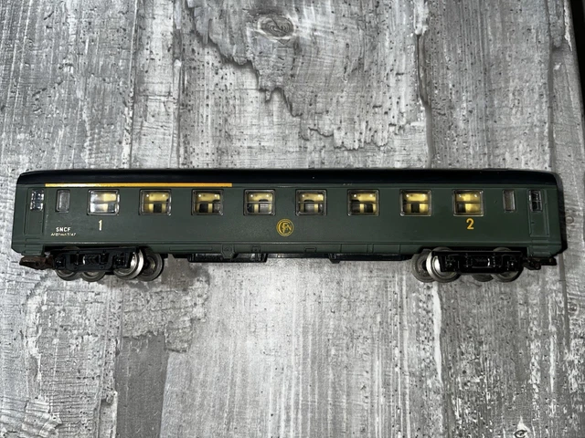 Wagon Forestier Vert Jouef HO Réf. 452 Avec Remorque - Vintage SNCF - Modélisme Ferroviaire D'occasion
