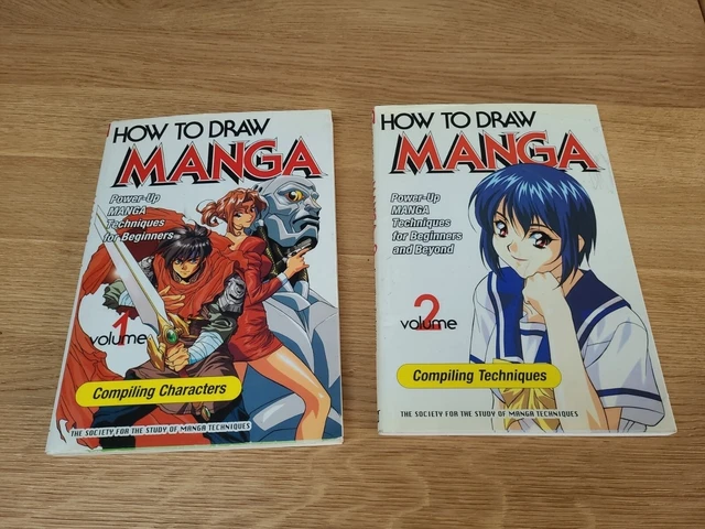 HOW TO DRAW Manga Volume 1 & 2 Books Compiling Characters & Techniques ...