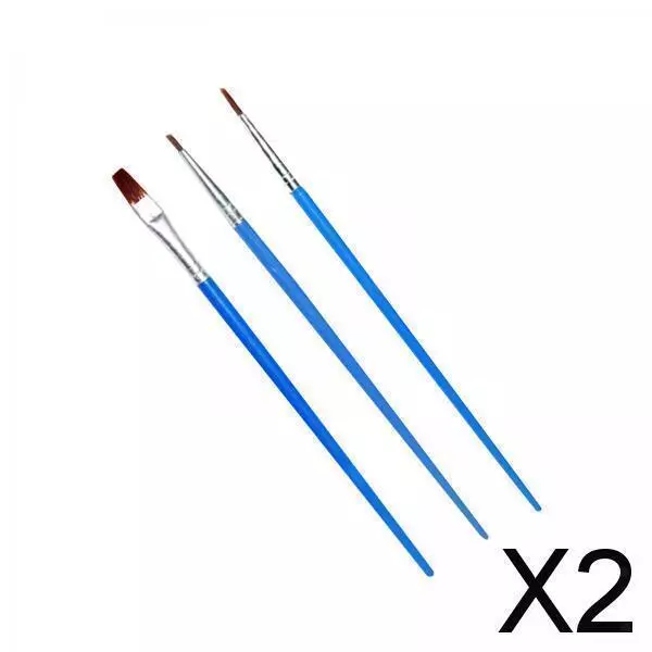 2X Set di 3 pennelli portatili per pittura ad acquerello acrilico