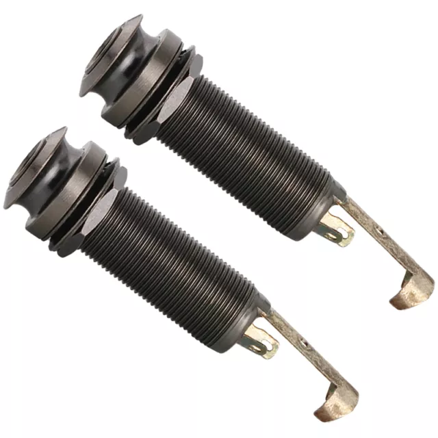 2 Pcs Stereo End Pin Jack 1/4" For Guitar Or Bass Parts Black