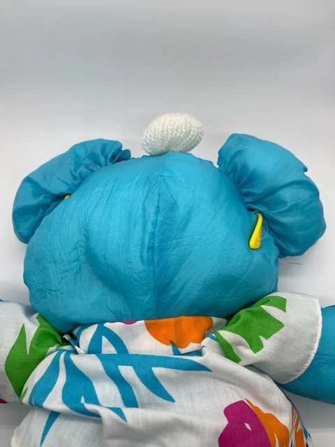 VTG 1987 Fisher Price Puffalumps 17" Stuffed Plush Elephant w/ Sunglasses & Card 8