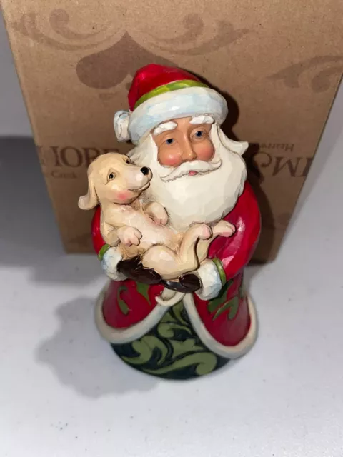 Jim Shore Heartwood Creek Pint Sized Christmas Santa with Puppy Figurine 4041071