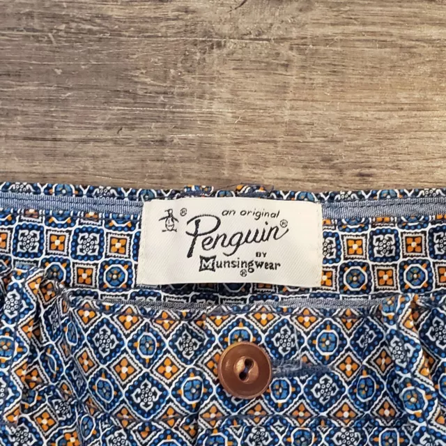 Original Penguin Shorts Mens 29 Mosaic Blue Orange Mandala 9" inseam