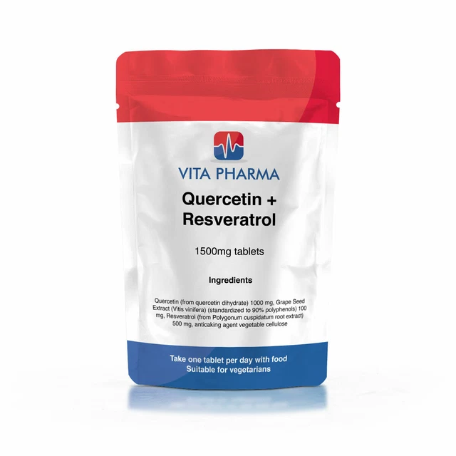 QUERCETIN RESVERATROL 1500mg (90 tablets) IMMUNE SYSTEM, HEART