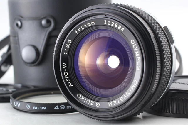 "Near Mint Case" Olympus OM-System G Zuiko Auto-W 21mm f/3.5 Wide Lens JAPAN