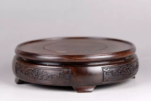 Round wood Display pedestal stand For vase bottle teapot incense burner Base