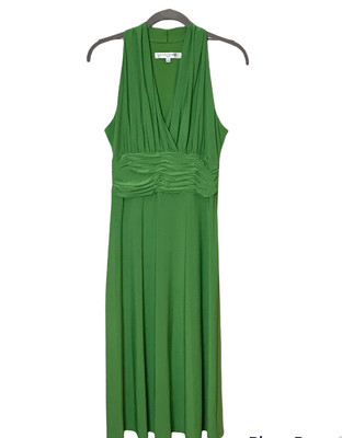 Evan Picone Womens Green A-Line V-Neck Ruched Marilyn Monroe Style Dress, Size 6