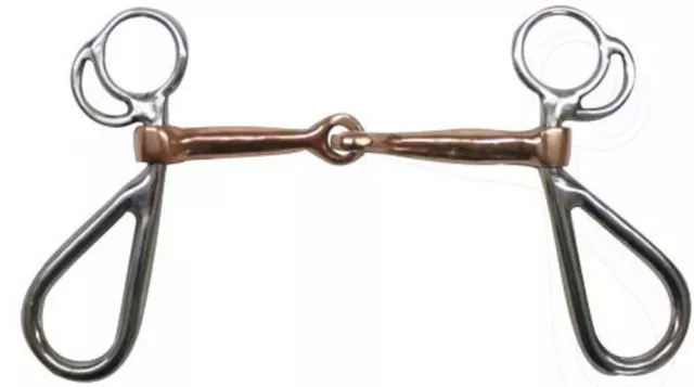 Showman brand Stainless steel DOG BONE SNAFFLE BIT w/ 5" Copper mouth 5" Cheeks