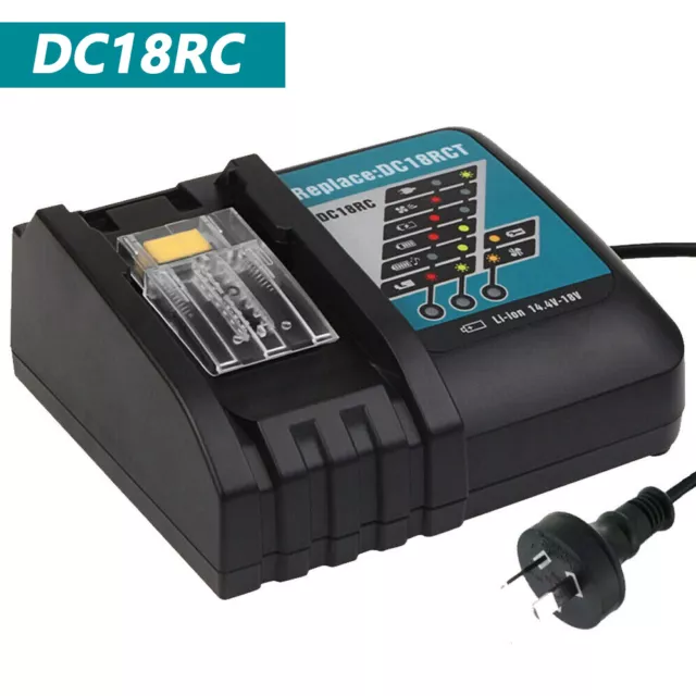 DC18RC Rapid Fast Lithium-Ion Battery Charger For Makita (BL1830,BL1840,BL1850)