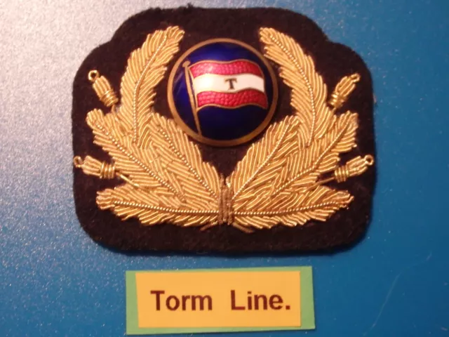 Merchant Shipping enamel cap badge "TORM LINE " founded 1889 Copenhagen