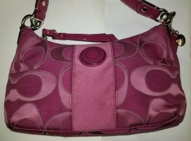 vintage pink coach shoulder bag women Hot Pink Coach Soho Signature C 6818  - Helia Beer Co
