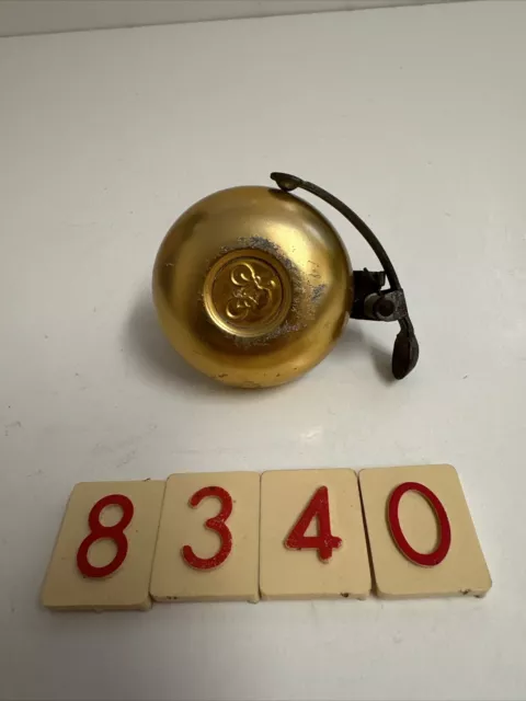 Vintage Adie Ping Bicycle Bell   Gold - Working Order  8340