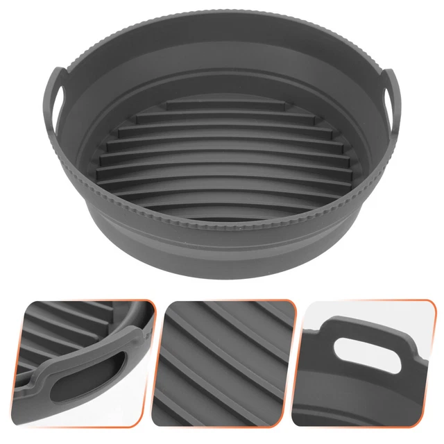Pentola In Silicone Per Friggitrice Ad Aria, 2 Pezzi Riutilizzabili Da 17 Cm Con Manico - Ideale Per Microonde E Forno (Blu)