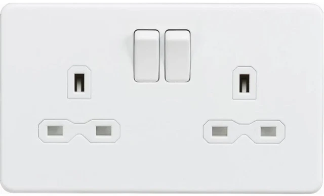 SCHNEIDER ELECTRIC 2 Gang Switched Socket 13A White £15.99 - PicClick UK