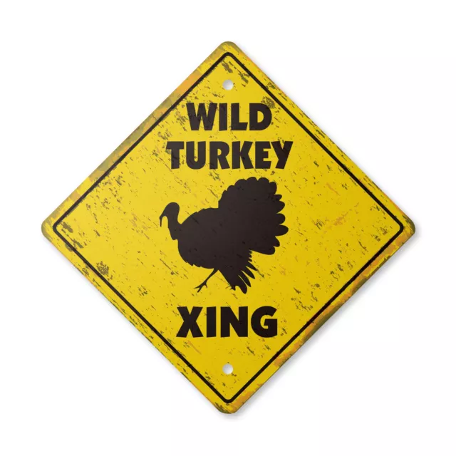 Wild Turkey Vintage Crossing Sign Xing Plastic Rustic farm fowl huner hunting ca