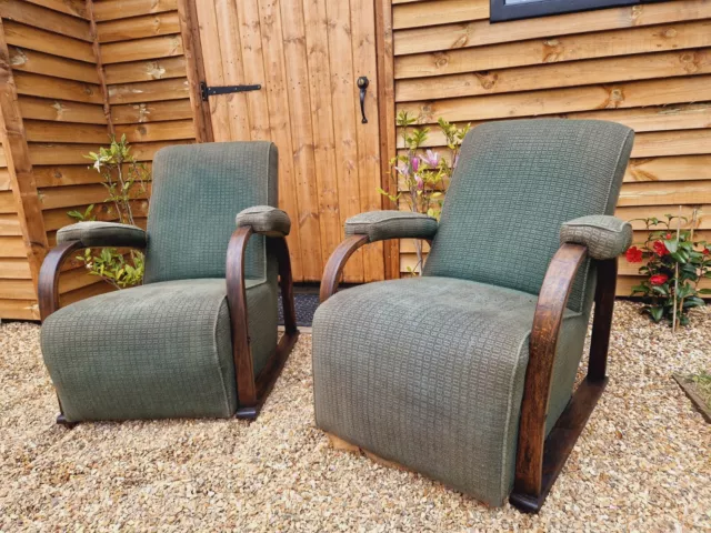 Antique pair of English Bentwood Fireside Chairs - Distressed & Unrestored 2