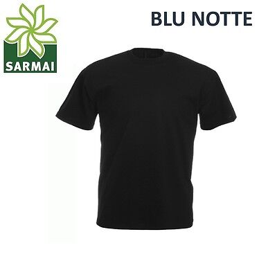 T-shirt Uomo 100% cotone S M L XL XXL  Maglia manica Corta da lavoro blu notte