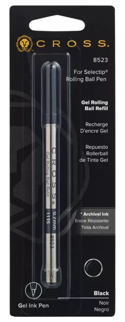 Cross Selectip Gel Rollingball Pen Refill Black 1 per Card (8523)