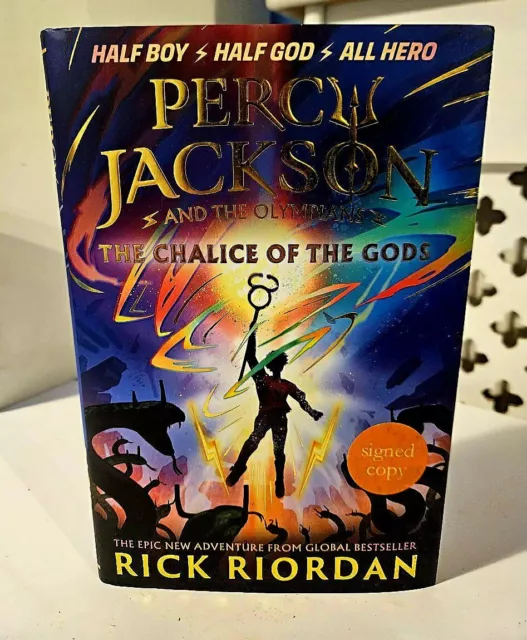 Percy Jackson And The Chalice Of The Gods Rick Riordan  EXCLUSIVE SIGNED EDITION