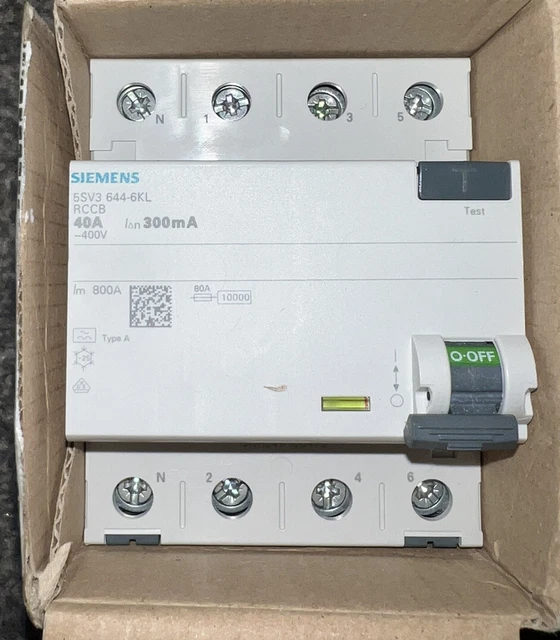 Siemens Interruttore automatico 5SV3 644-6KL 40A, 300mA 400v