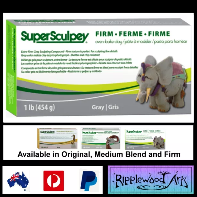 Super Sculpey - Oven Bake Clay - 1lb (454gm) FIRM - Grey