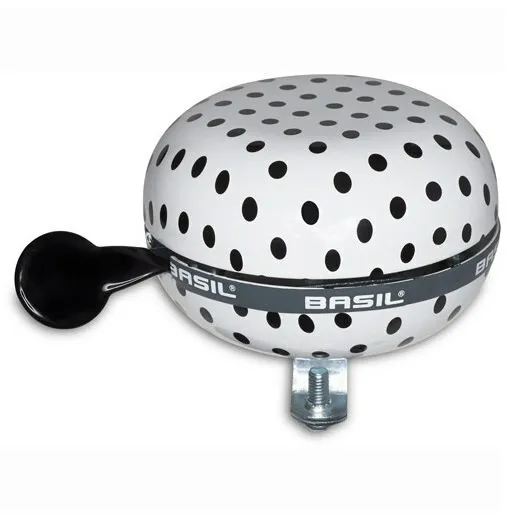 Basil Big Polkadot Bell (White/Black) —AUS STOCK— Bike Bicycle Cruiser Polka Dot