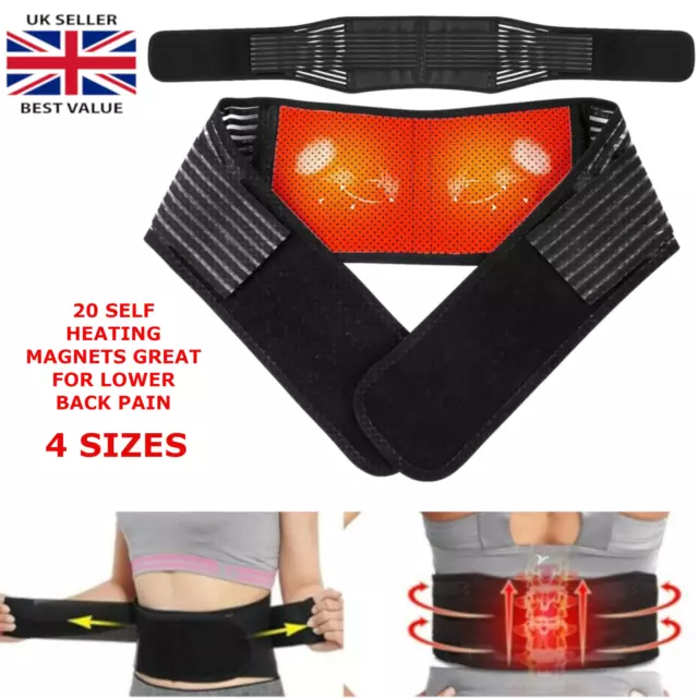 Self Heating Magnetic Back Support Lumbar Lower Back Brace Belt Pain Relief