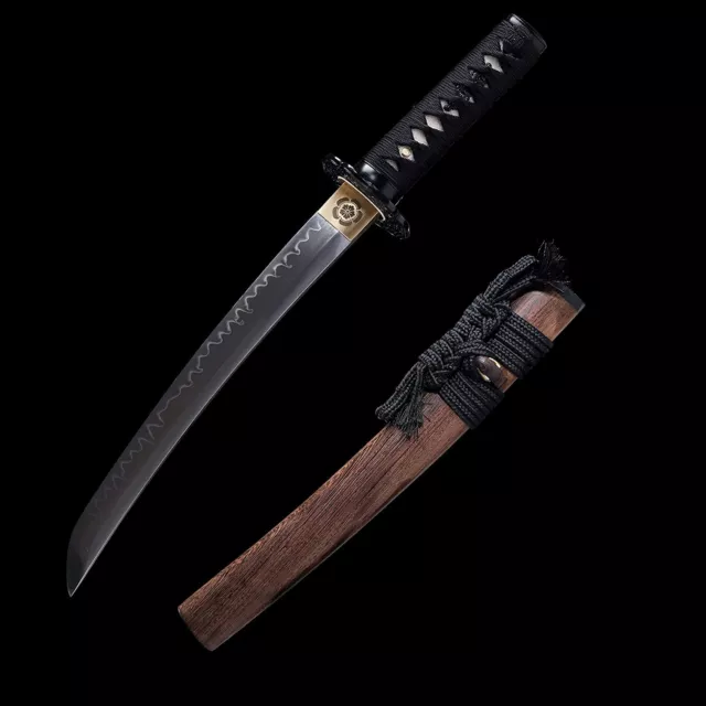 Katana Tanto Short Sword Clay Tempered T10 Real Hamon Samurai Sword Razor Sharp