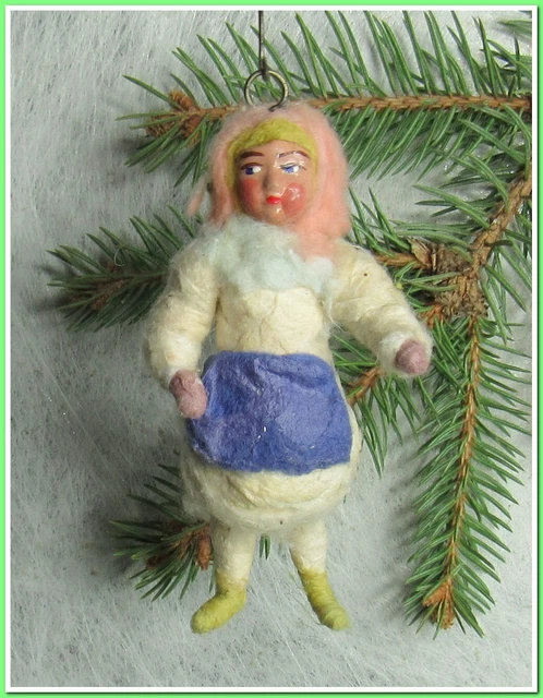 ANCIEN COCHON D'ORNEMENT de sapin de Noël en verre vintage EUR 18,58