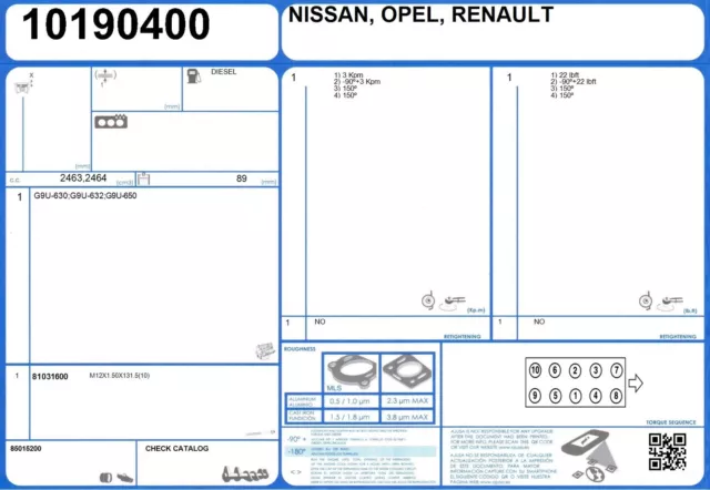 Véritable ensemble de joints de reconstruction moteur de remplacement complet AJUSA OEM [50382900]