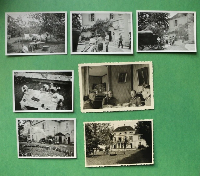 FoC) 7x Foto Offiziere Soldat Gulasch Kanone Chateau Wäsche 1940-1945 2.WK WWII