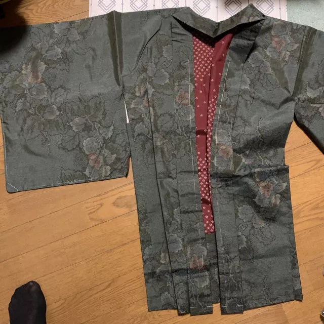 Japanese　kimono haori ooshimatumugi silk100%