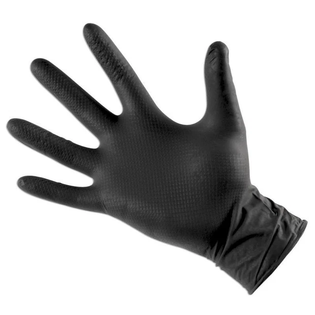 Gants Nitrile Jetables Sans Silicone Et Latex Noir Taille M - 50 Gants Grippaz