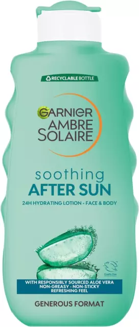 Garnier Ambre Solaire 400ml Aloe Vera After Sun Lotion Hydrating and Soothing