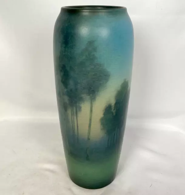 ROOKWOOD 1916 Matte Vellum SCENIC 9 1/4" vase  by Lenore Asbury mold 951D