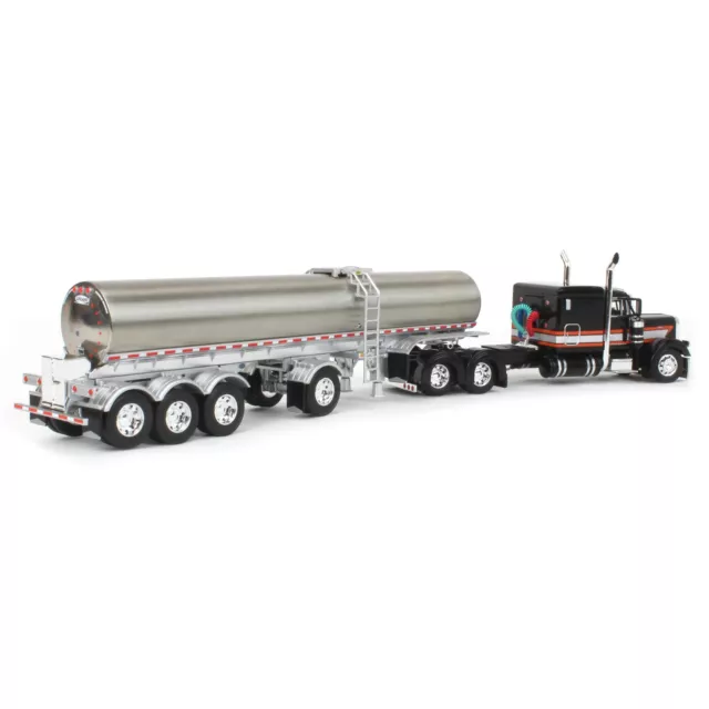 1/64 Black Peterbilt 379 w/ Quad-Axle Walker Milk Tanker First Gear DCP 60-1780 3